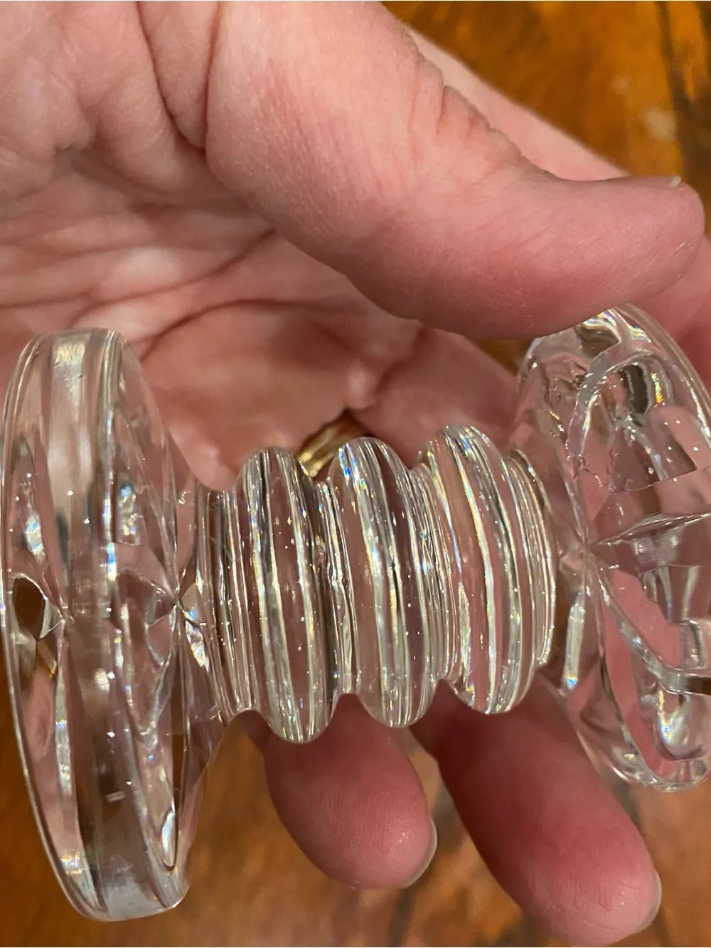 Waterford Crystal Clear Cut Knife Rest -Glass Ireland - Set of 2